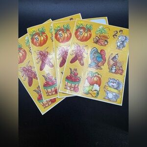 Vintage Eureka Thanksgiving 4 Sticker Sheets 31 Stickers 1998